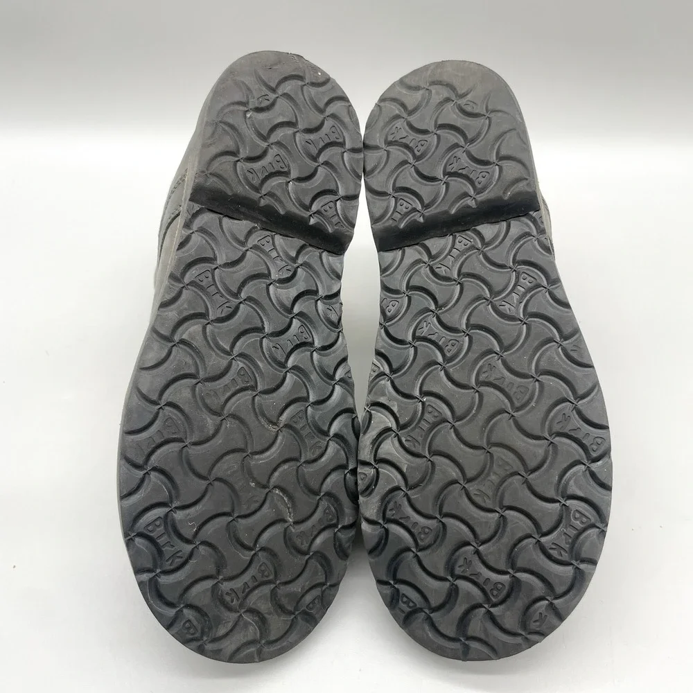 Birkenstock Womens 39 8 Bryson Lace Up Boots Grey Nubuck Shearling Winter Scandi